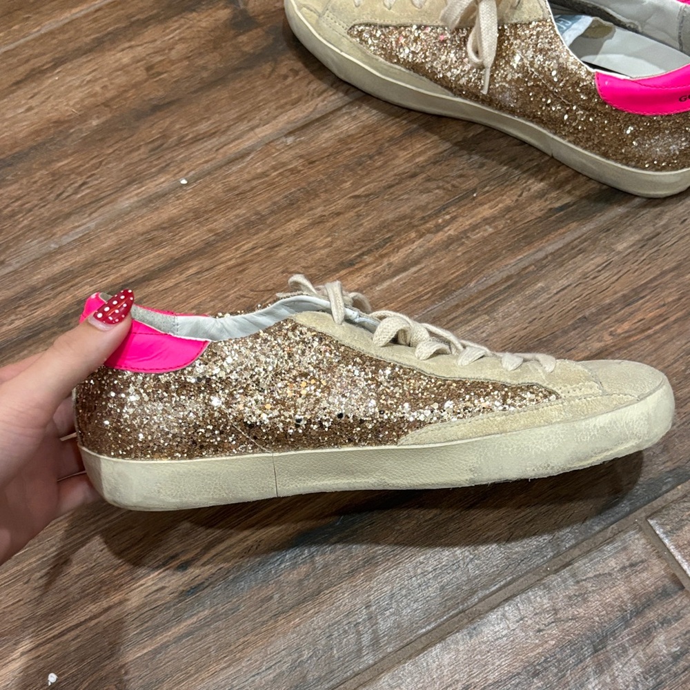 Golden Goose Glitter Sneakers - Gold and Pink - Picture 2 of 6